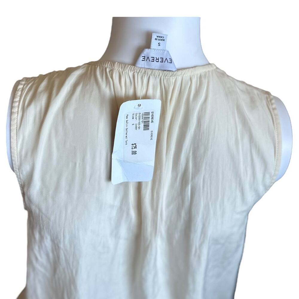 Evereve Ivory Mea Satin Gathered Tank NWT size medium - Picture 7 of 7